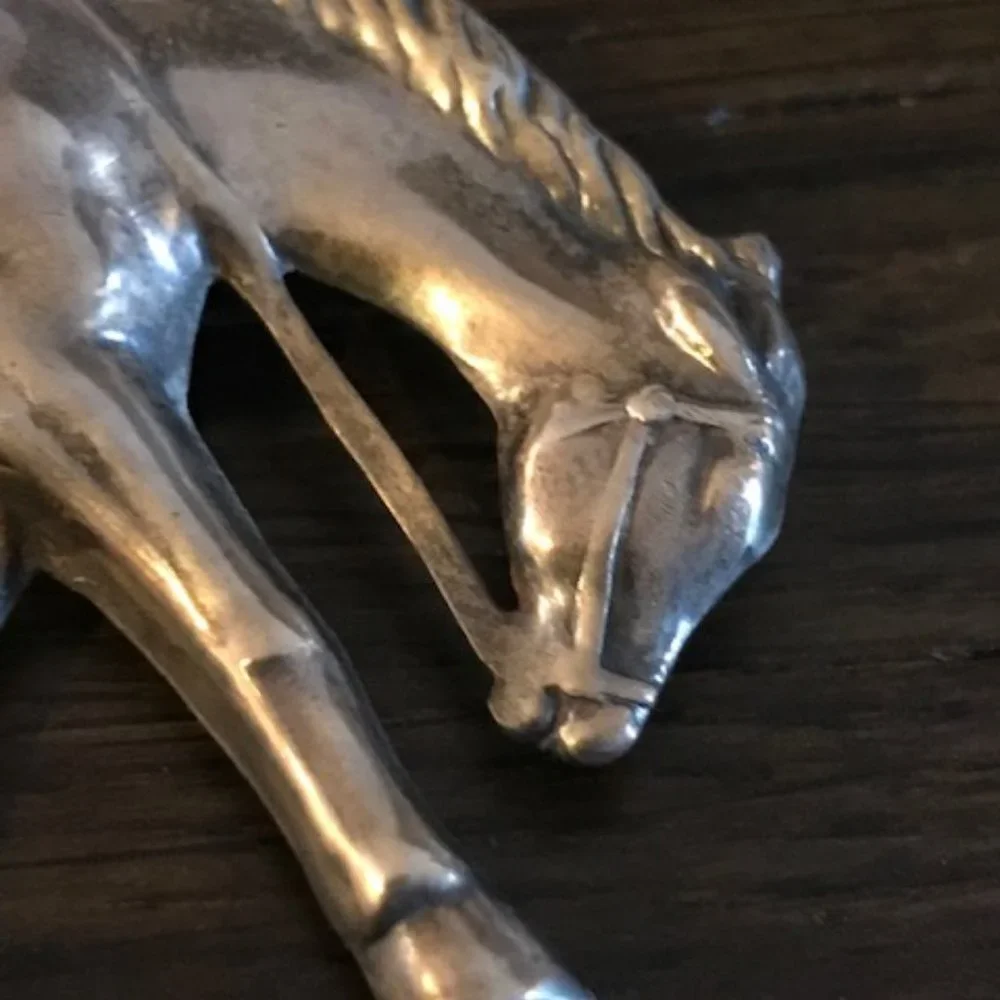 Vintage STERLING SILVER Bucking Horse Pin/Broach Western/Cowgirl